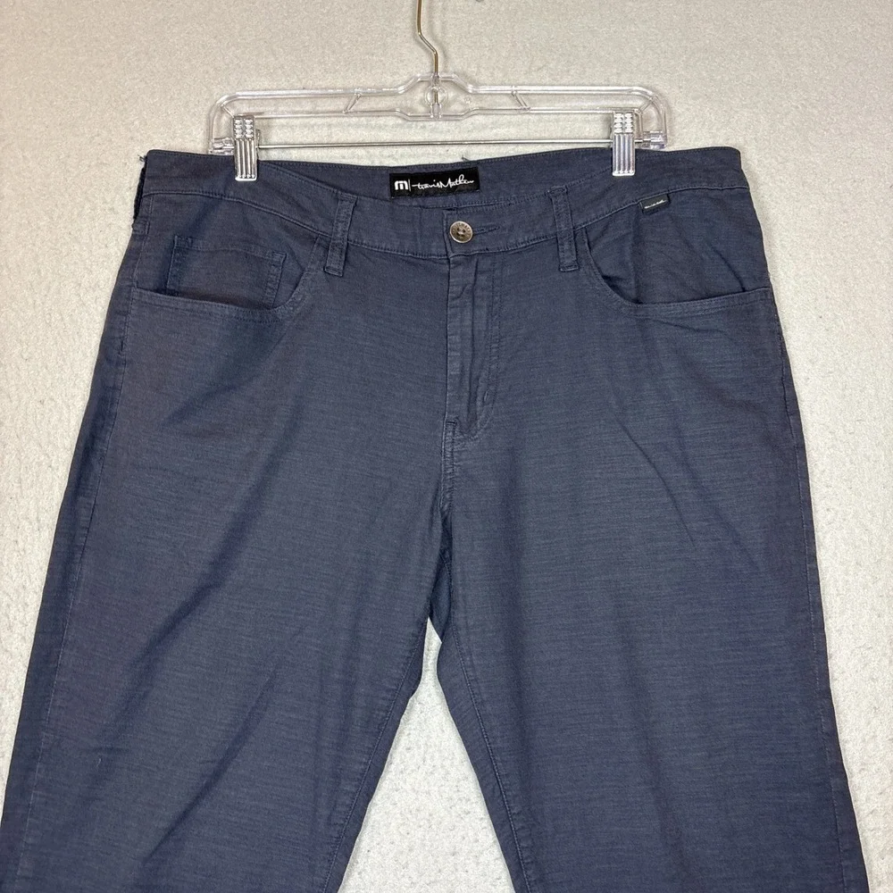 Travis Mathew Pants Mens 34x31 Blue Performance 5-Pocket Golf Stretch